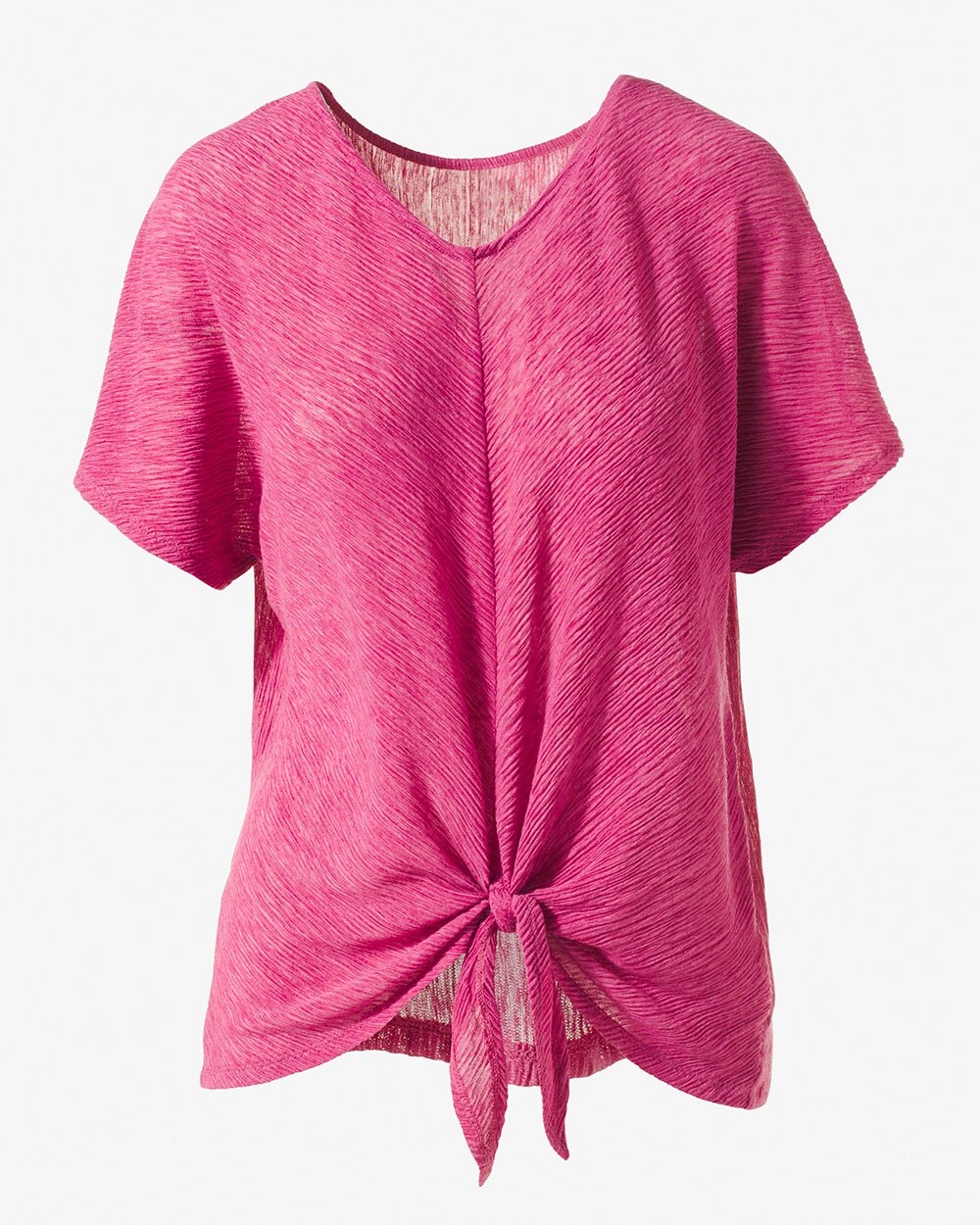 Crinkle Tie-Front Tee - Chico's Off The ...